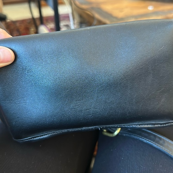 Vintage Authentic Black Leather Classic Coach Small Daypack - Picture 2 of 5